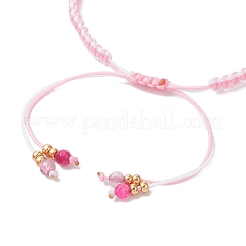 Pulseras trenzadas de cuentas de ágata natural teñida&nbsp;BJEW-MZ00253-05