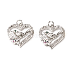 Pendenti in ottone con pavé di zirconi cubici in ottone&nbsp;KK-E068-VB009