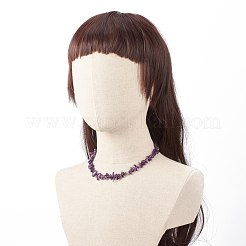 Collier de perles d'améthyste naturelle&nbsp;NJEW-JN03824-03