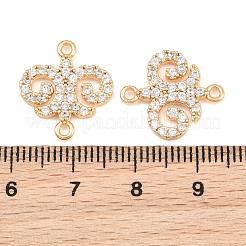 Ciondoli connettore in ottone con micro pavé di zirconi chiari&nbsp;CU-CBA7BFE-03A-G