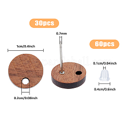 30 Stück Ohrstecker aus Walnussholz&nbsp;WOOD-HY0001-14