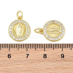 Pendentifs religieux en laiton sertis de micro-pavés de zircone cubique transparente&nbsp;CU-CBA9482-01G-01