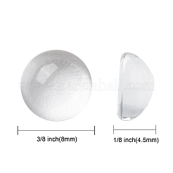 Transparent halbrund Glas Cabochons&nbsp;GGLA-R027-8mm