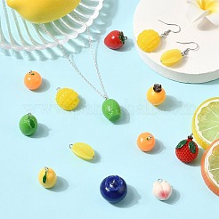 60 pendentif en résine opaque sur le thème des fruits&nbsp;AJEW-CJ0005-31