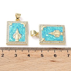 Placage de crémaillère en laiton micro pavé pendentifs en zircone cubique claire&nbsp;KK-C041-06E-G