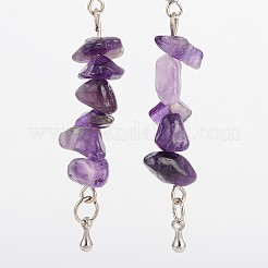Orecchini pendenti a grappolo ametista&nbsp;EJEW-JE01524-02