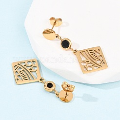Boucles d'oreilles pendantes en acier inoxydable 304&nbsp;EJEW-F393-10G