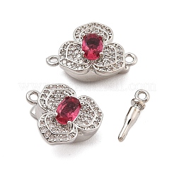 Messingmikropavé mit klaren Zirkonia-Kastenverschlüssen&nbsp;KK-C075-21P