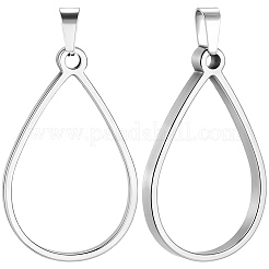 20 pendentif à lunette arrière ouverte en acier inoxydable 304&nbsp;PALLOY-BBC00010