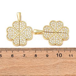 Pendenti apribili in ottone micro pavé di zirconi cubici&nbsp;KK-D012-03G