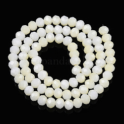 Brins de perles de verre imitation jade bicolores&nbsp;GLAA-T033-01B-01