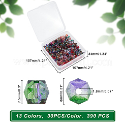 390 pz 13 colori perline acriliche verniciate a spruzzo trasparenti bicolore&nbsp;ACRP-PH0001-10