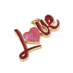 Messing-Emaille-Anhänger mit dem Wort „Liebe“&nbsp;KK-B150-19G-02