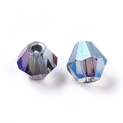 Perles de verre électrolytique à facettes biconiques&nbsp;X-EGLA-R094-4mm-M2