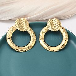 Pendientes de botón con anillo de acero inoxidable 304&nbsp;EJEW-K268-63G