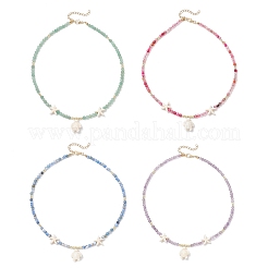 4 collana con ciondolo a forma di tartaruga marina in avventurina verde naturale estiva&nbsp;NJEW-JN05386