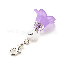 Decoración colgante acrílico transparente flor esmerilada&nbsp;HJEW-JM00628-01