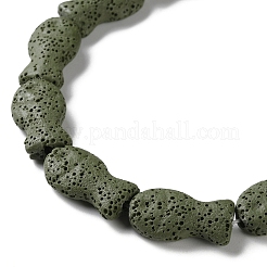 Brins de perles de pierre de lave naturelle teintées de poisson&nbsp;G-O126-01A-03