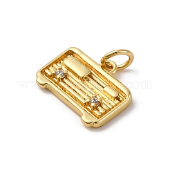 Pendentifs avec zircon cubiques à micro-pavés en laiton&nbsp;KK-P308-35G