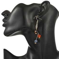 Boucles d'oreilles pendantes creuses en acier inoxydable chirurgical 316 et pierres précieuses pour femmes&nbsp;EJEW-JE07505