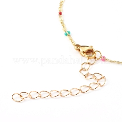 Bracelets de cheville chaîne lumachina en laiton émaillé&nbsp;AJEW-AN00397