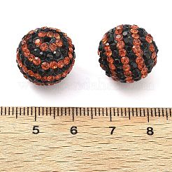 Halloween-Thema Streifenmuster Polymer Clay Strass Perlen&nbsp;CLAY-NH0001-01B