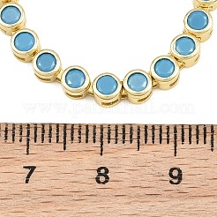Collares de eslabones de cadena de latón con circonitas cúbicas planas redondas pavé&nbsp;KK-CBA960E-19G