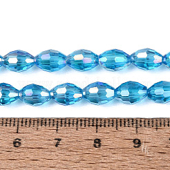 Galvanisieren transparente Glasperlen Stränge&nbsp;LS-GL-N002-01A-A11