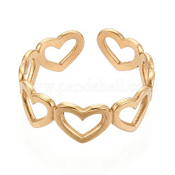 Anillo de puño abierto de acero inoxidable 304 con revestimiento iónico (IP) para mujer&nbsp;RJEW-S405-194G