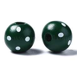 Perles européennes en bois naturel peint&nbsp;WOOD-S057-056E
