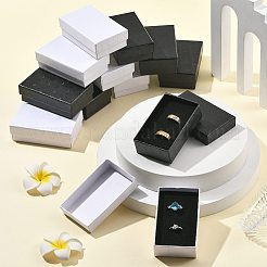 12 Stück Schmuckverpackungsboxen aus muschelförmigem Papier in 2 Farben mit schwarzem Schaumstoffeinsatz&nbsp;CON-FS0001-28B