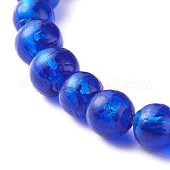 Bracelets extensibles faits à la main avec des perles de verre en feuille d'argent&nbsp;BJEW-JB06464