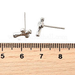 Boucles d'oreilles en laiton zircon cubique micro pavé clair&nbsp;EJEW-M103-07P