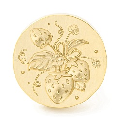 Cabezas de sello de latón con sello de cera redondo en tono dorado&nbsp;AJEW-Z034-01G-05