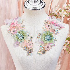 Toppe per abbigliamento in poliestere con strass&nbsp;DIY-WH20010-31