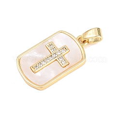 Pendenti in zirconi cubici trasparenti in micro pavè di ottone&nbsp;KK-H273-37B-G