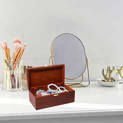 Rechteckige Aufbewahrungsboxen aus Holz für Schmucksets mit aufklappbarem&nbsp;CON-WH0123-12