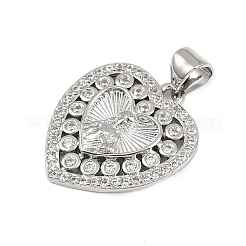 Pendentifs avec zircon cubiques à micro-pavés en laiton&nbsp;KK-P323-11D-P02