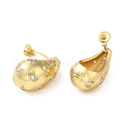 Pendientes de lágrima de circonita cúbica con luna&nbsp;LS-EJEW-Z019-21G