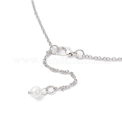 Collane con ciondolo a forma di principe con corona in perline di vetro fatte a mano&nbsp;NJEW-JN05447-02