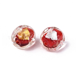 Perles en verre de feuille d'or et d'argent manuelles&nbsp;FOIL-Q003-01G