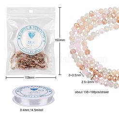 Rondelle fili di perle di vetro placcato&nbsp;EGLA-YW0001-25