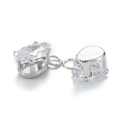 Ciondoli in ottone con zirconi chiari&nbsp;ZIRC-G170-13P