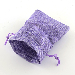 Polyester Imitation Sackleinen Verpackungsbeutel Kordelzugbeutel&nbsp;ABAG-R004-14x10cm-08