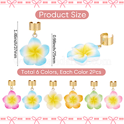 12 pz 6 colori fiore resina stetoscopio ciondolo decorazioni&nbsp;HJEW-SP0001-55