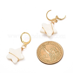 Orecchini a leva con perle di conchiglia naturale a stella per donna ragazza&nbsp;EJEW-JE04676