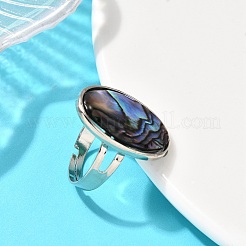 Fingerringe aus Messing und natürlicher Paua-Muschel&nbsp;RJEW-S638-01P