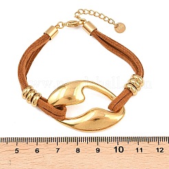 Bracelets en cordon de velours et breloques en acier inoxydable 304&nbsp;BJEW-H638-04G