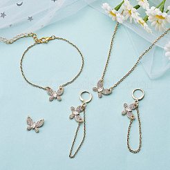 Placage de crémaillère en laiton micro pavé pendentifs en zircone cubique claire&nbsp;KK-SZ0005-41