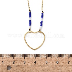 Colliers pendentifs en acier inoxydable 304 et perles de verre bleu pour femmes&nbsp;NJEW-A045-26B-G